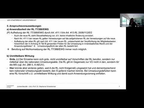 LEO-Repetitorium Staatsrecht III/Europarecht - Fall 6: Immer Ärger mit Richtlinien