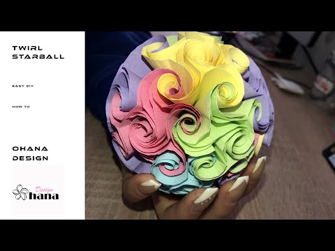 Twirl star ball - How to make a ball of starfish and star rose - Ohana Design