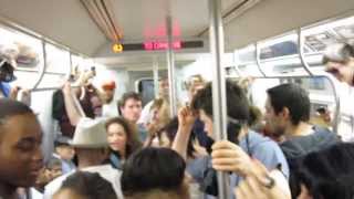 Party in the NYC&#39;s train in memory of Michael Jackson - 2