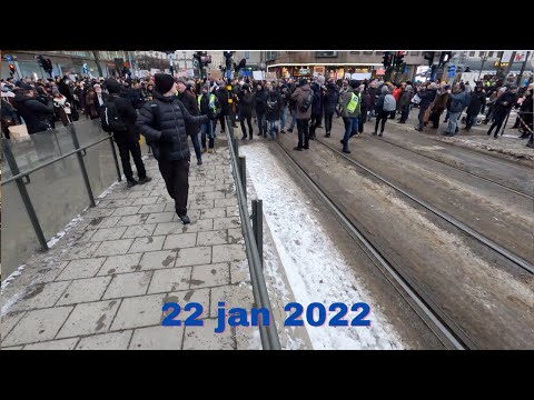 Demonstration på Hamngatan  i Stockholm Sweden date 2022 22 Januari