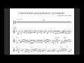 Charlie Parker — "Relaxin' At Camarillo" (1947) Concert Pitch transcription