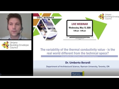 Umberto Berardi for OBEC May 13 2020 seminar: The variability of the thermal conductivity