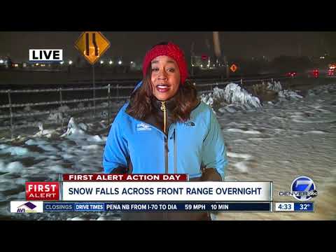 Snow continuing to fall toward Castle Rock