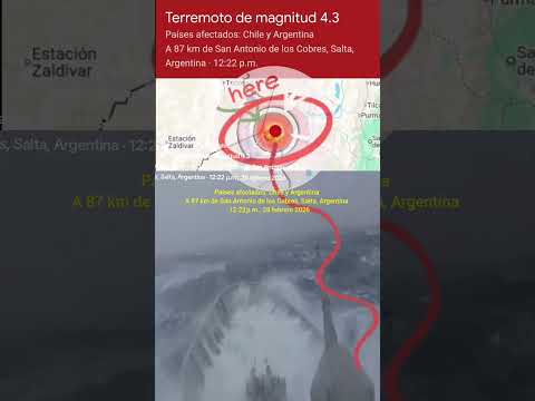 Terremoto de magnitud 4.3:Chile y Argentina A 87 km de San Antonio de los Cobres, Salta, Argentina
