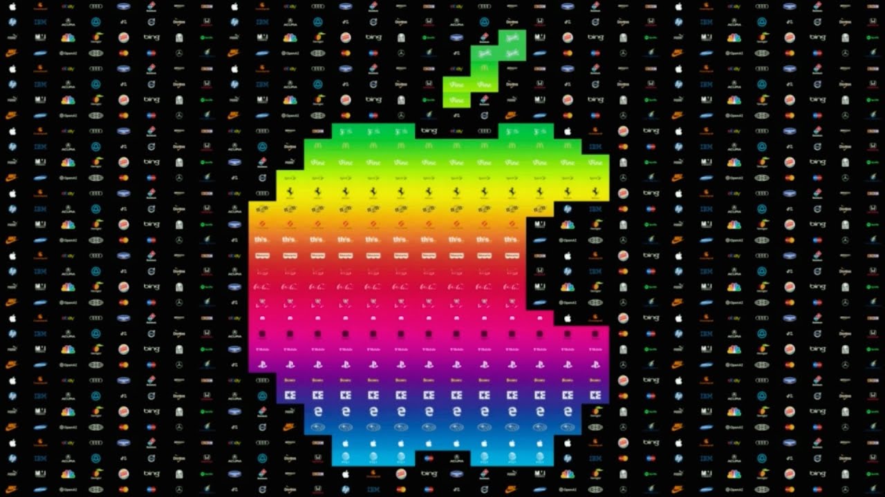 Full Best Animation Logos Form APPLE LOGO - RAINBOW VERSION | 64 Logos and 1,024 Animated Screens