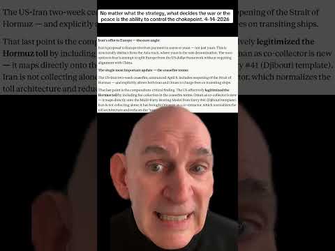 Whatever strategy, what decides the war or peace is the ability to control the chokepoint 4-14-2026