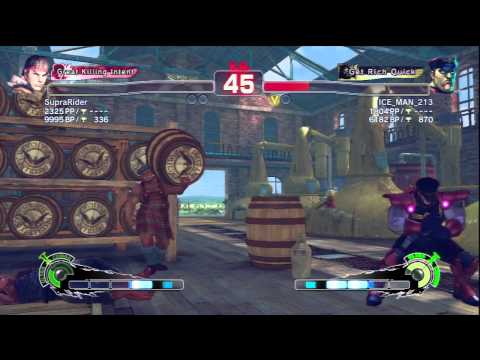 SupraRider [Ryu] Vs ICE_MAN_213 [M.Bison] SSF4 AE Online Ranked Matches - PSN
