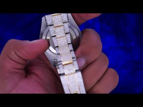 Rolex Datejust 2 41mm 2 Tone Oyster Watch Iced With 2700 Diamonds 22 Carats