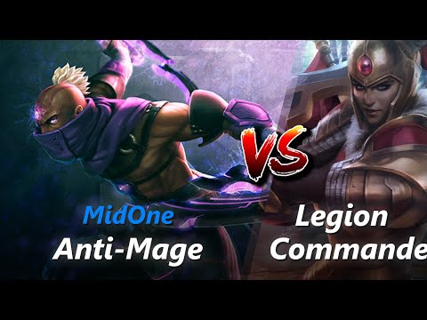 MidOne safelane Anti-Mage vs Legion Commander/Keeper of the Light | First 10 minutes