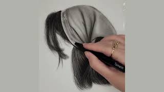 How to Draw a Hair Scarf Realistically | Step by Step Pencil Tutorial 🧣✏️