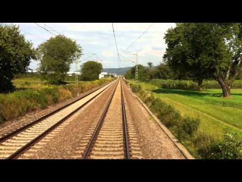 HD720cam - Führerstandsmitfahrt - Baden Baden - Rastatt - Ettlingen - Karlsruhe Gbf
