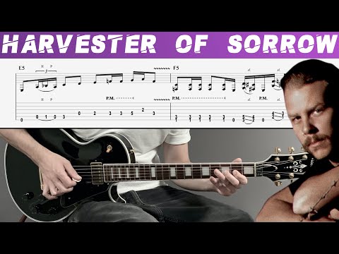 METALLICA - HARVESTER OF SORROW (Guitar cover with TAB | Lesson)