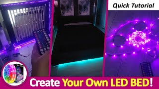 Make Your Own LED Bed from Strip Lights! or LED Mirrors - Easy DIY LED Under-Bed Lighting Tutorial