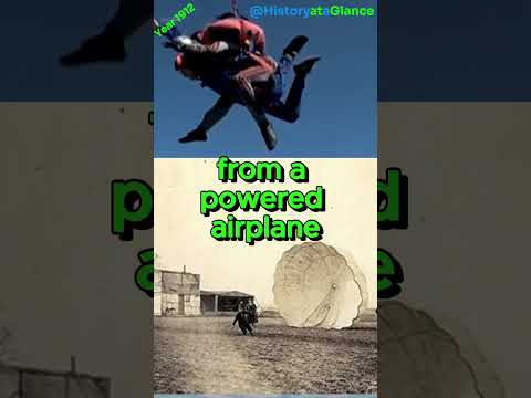History at a Glance - 1912 Albert Berry is one of the first people  jump from a airplane #history