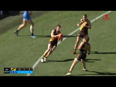 Grand Final Hostplus SANFL Snapshot - Glenelg's Lachie Hosie snaps opening goal