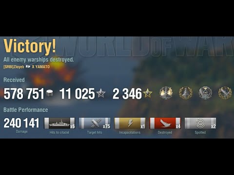 WOWS T10 Ranked - 240k dmg Yamato carry like a boss :)