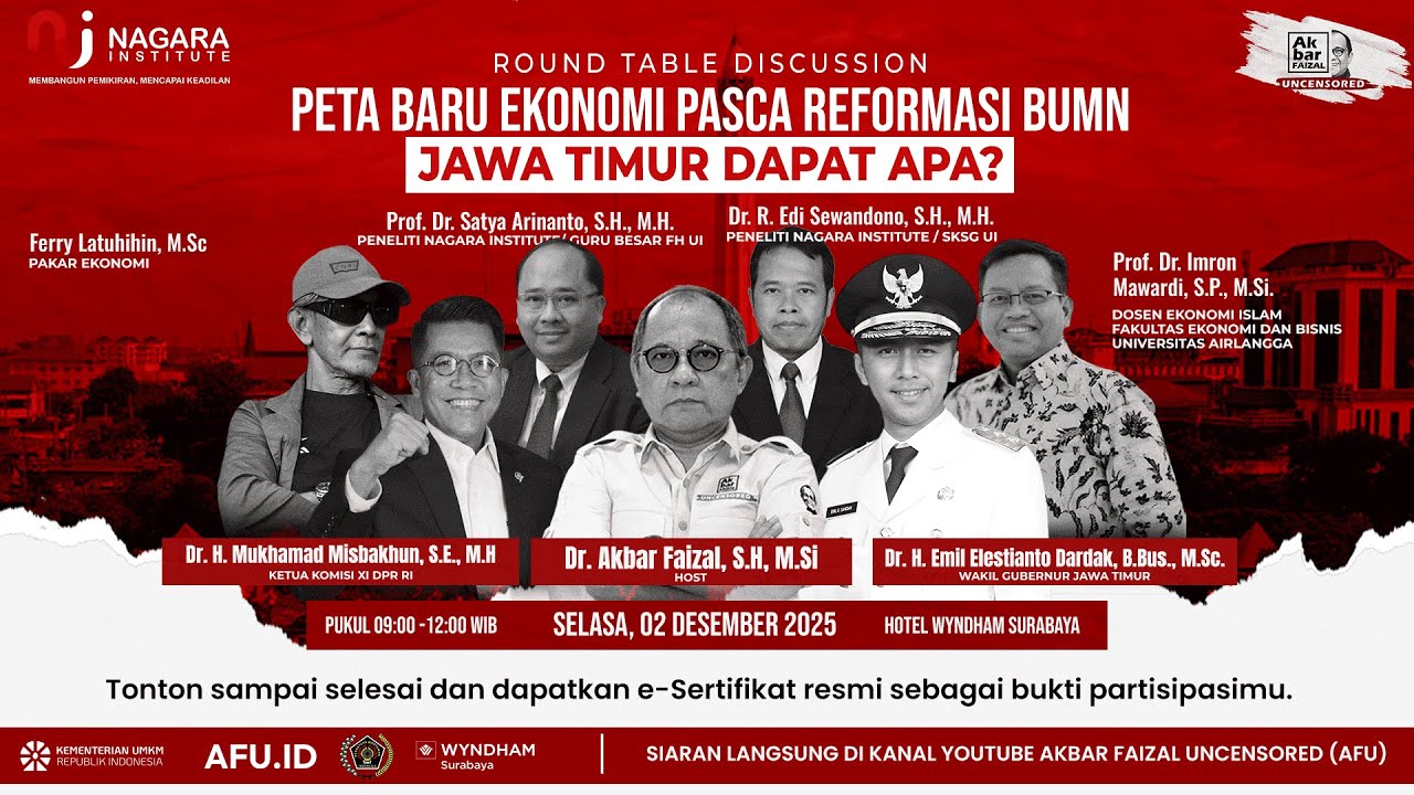 Round Table Discussion: Peta Baru Ekonomi Pasca Reformasi Bumn. Jawa Timur Dapat Apa?