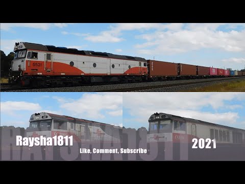 4 freight trains in 50 minutes (3 x SCT) Corio - Australian Trains by Raysha1811