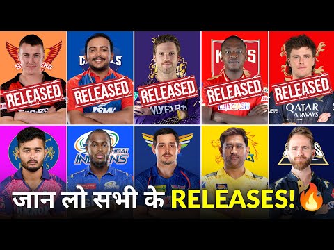 IPL 2024 : All 10 Teams RELEASE Players List | IPL Auction 2024 | IPL 2024 Released Players