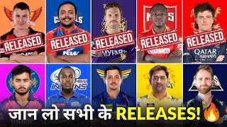 IPL 2024 : All 10 Teams RELEASE Players List | IPL Auction 2024 | IPL 2024 Released Players