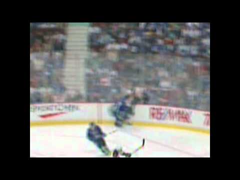 Peverley gives Bieksa some stick action to the knee Game 2 2011 June 4