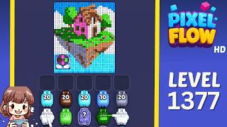 Pixel Flow Level 1377 Solution Walkthrough