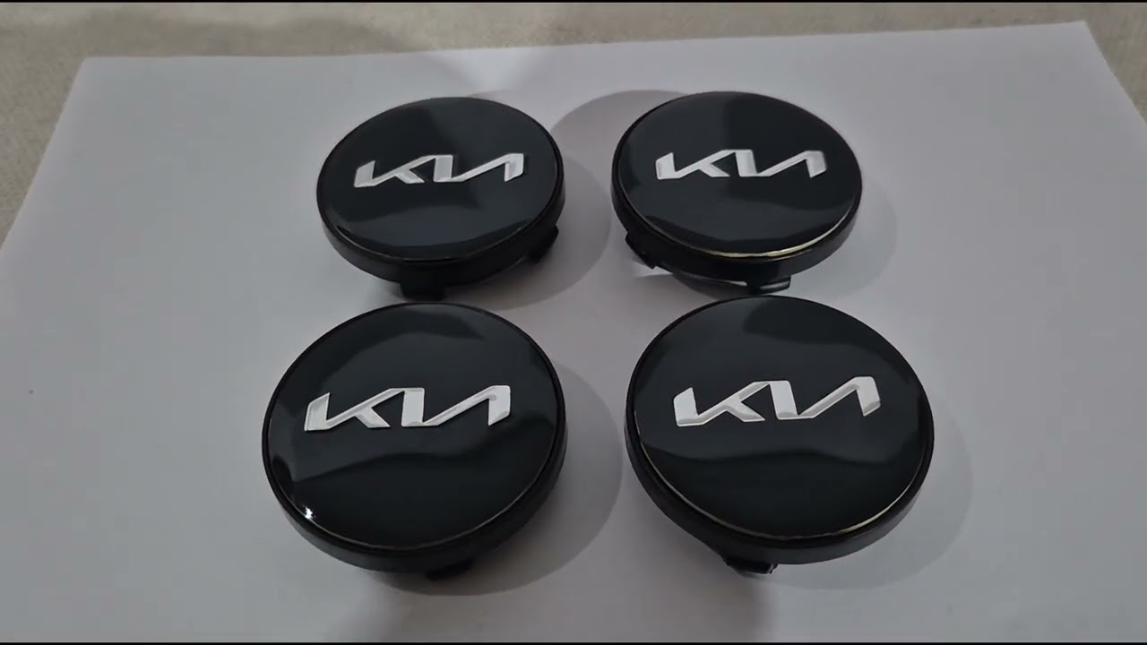 KIA Capacele centrale pentru jante 60/56 mm (Negru cu crom, 4 buc.) Video 1