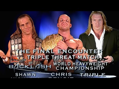 Chris Benoit vs Triple H vs Shawn Michaels Backlash 2004 Highlights