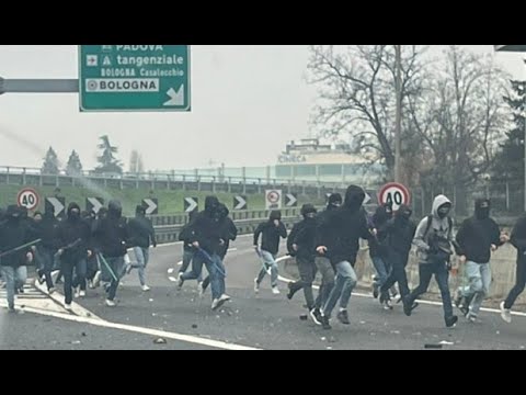 AS Roma Ultras vs Fiorentina Ultras 18.01.2026 | Clashes on the highway