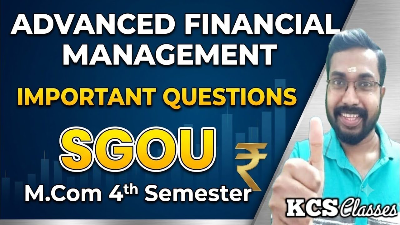 Advanced Financial Management 🔥|Important Questions|SGOU M.com 4th Semester 