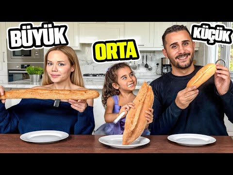 SMALL, MEDIUM, or LARGE COOKING COMPETITION! WITH SURPRISE PRIZES!? | Gamze Karta, Öykü Karta