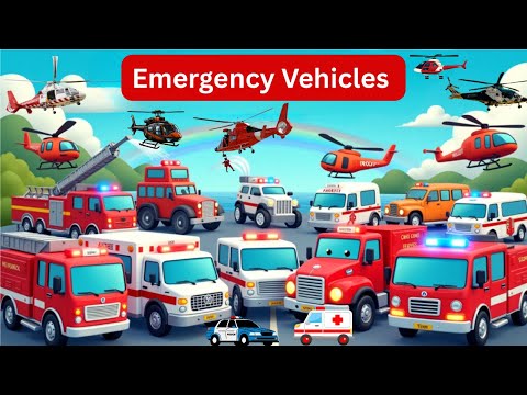 Emergency Vehicles Song for Kids | Learn ambulance, Fire Truck, Police Car & More