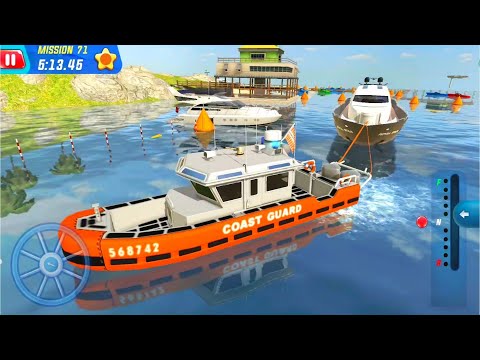 Coast Guard Boat Towing Big Yacht - Coast Guard: Beach Rescue Team Android Gameplay HD