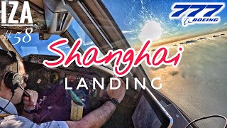 B777 PVG 🇨🇳 Shanghai Pudong | LANDING 34R | 4K Cockpit View | ATC & Crew Communications