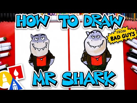 How To Draw Mr  Shark From The Bad Guys Movie
