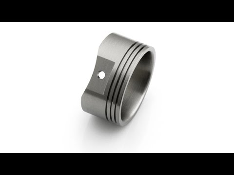 Piston Titanium Ring with Skirt Design from TitaniumStyle.com