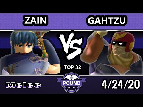 Pound Online 2020 Melee Top 32 - Zain (Marth) Vs. Gahtzu (Captain Falcon)  SSBM Singles
