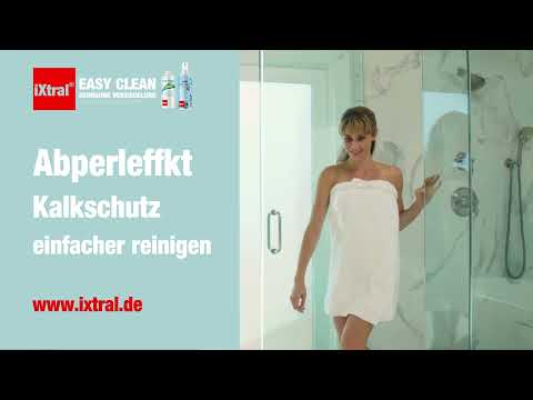 Dusche ohne Kalk mit Abperleffekt dauerhaft versiegeln mit iXtral® EASY CLEAN Lotus Glasversiegelung