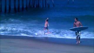 preview picture of video 'OBX Skim- Kitty Hawk Pier SkimBoarding'