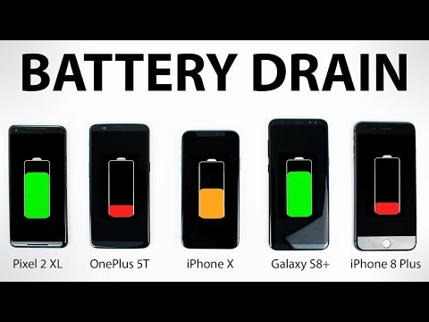 Razer Phone vs iPhone X vs Note 8 vs OnePlus 5T vs Pixel 2 XL vs V30 vs S8 - Battery Drain Test!