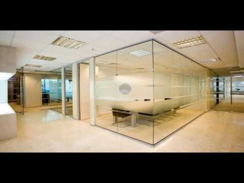 Glass office partitioning