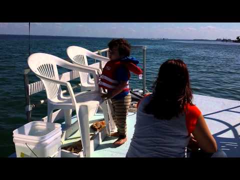 Open deck of the pontoon boat