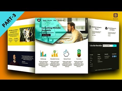 Footer Section Bootstrap Consultant Website - Part-3