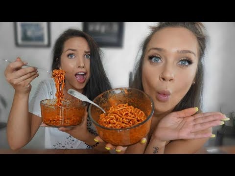 2X SPICY NOODLE CHALLENGE - RECORD TIMING?! | SARA VIDAL