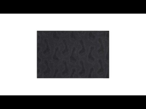 Paillasson caoutchouc empreinte pied Noir - Matière plastique - 60 x 1 x 40 cm