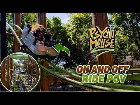 Off-ride footage of a Psycho Mouse train