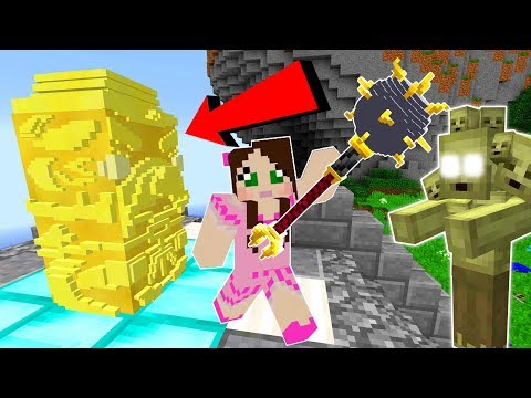 Minecraft: PROTECT THE GOLDEN STATUE!!! (SURVIVAL WITH EPIC WEAPONS!) Custom Map
