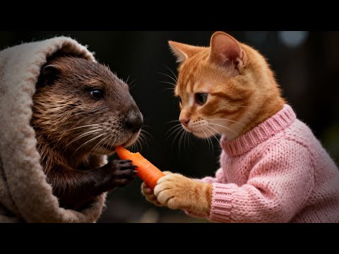 Gingy & Misty Help a Sick Beaver in Winter ❄️