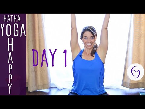 30 Minute Hatha Yoga Happiness: (Day 1) Gratitude | Fightmaster Yoga Videos thumbnail