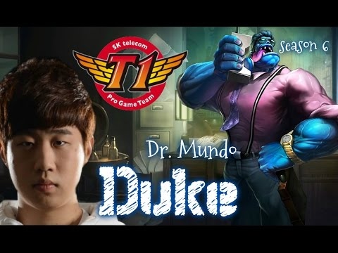 SKT T1 Duke DR. MUNDO Top vs Ryze - Patch 6.1 KR | League of Legends